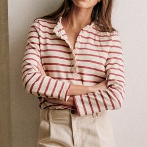 Sézane Gael Mariniere - Ecru and Rosewood Size L